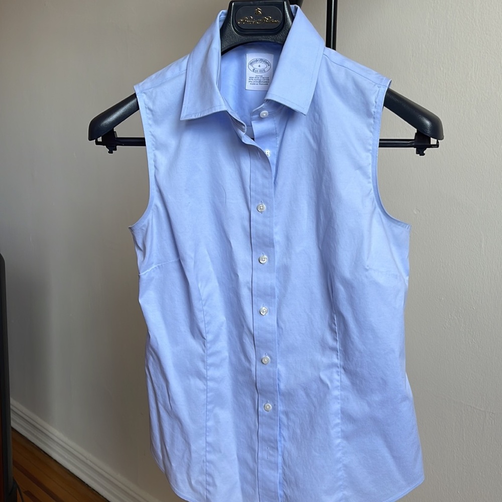 Brooks Brothers Sleeveless Vest Non-Iron Slim Fit Shirt